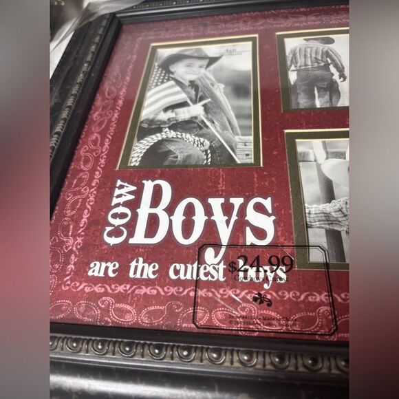 16” NEW Cowboys Are the Cutest Boys 3 Opening Picture Frame NIB - Picture 5 of 7